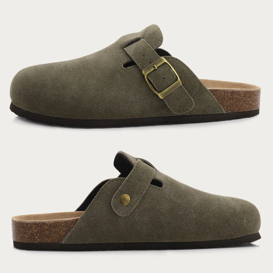 Genuine Suede Cork Clogs by Stompies